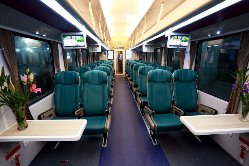 Soft seats in train