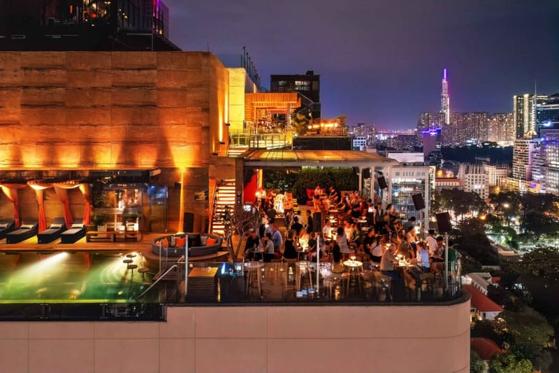 Relax at a rooftop bar