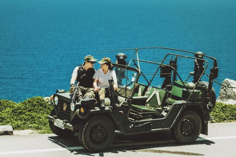 Riding Hai Van Pass by a private car