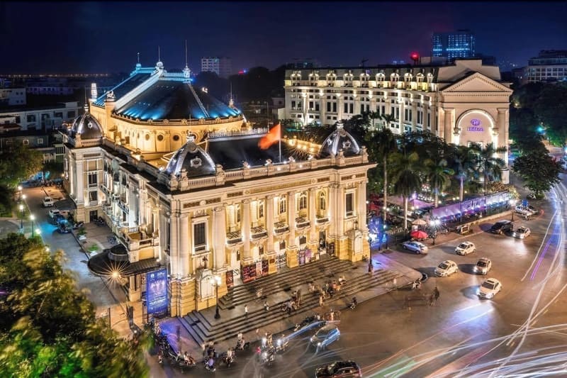 The Hanoi Opera House at night