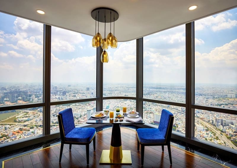 Skyline views of café