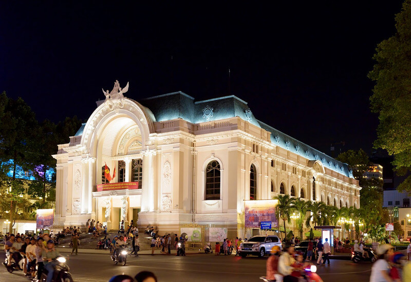 The Saigon Opera House at night