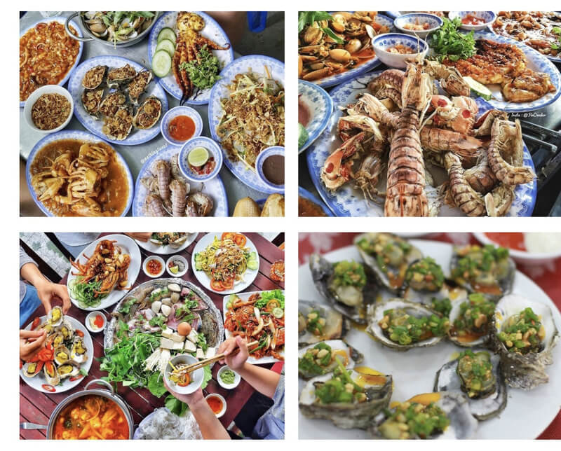 Seafood dishes on Son Tra Peninsula