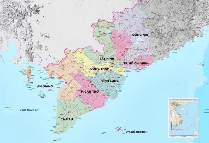 Map overview of Southern Vietnam