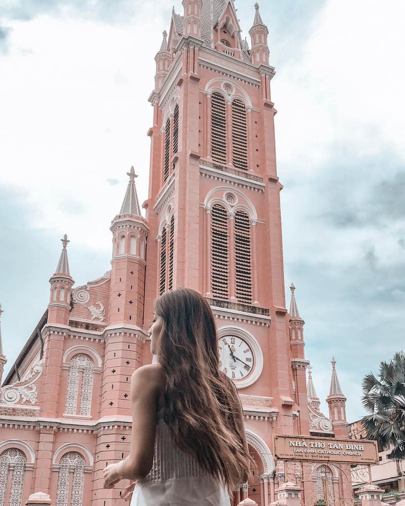Take photos at Tan Dinh Church