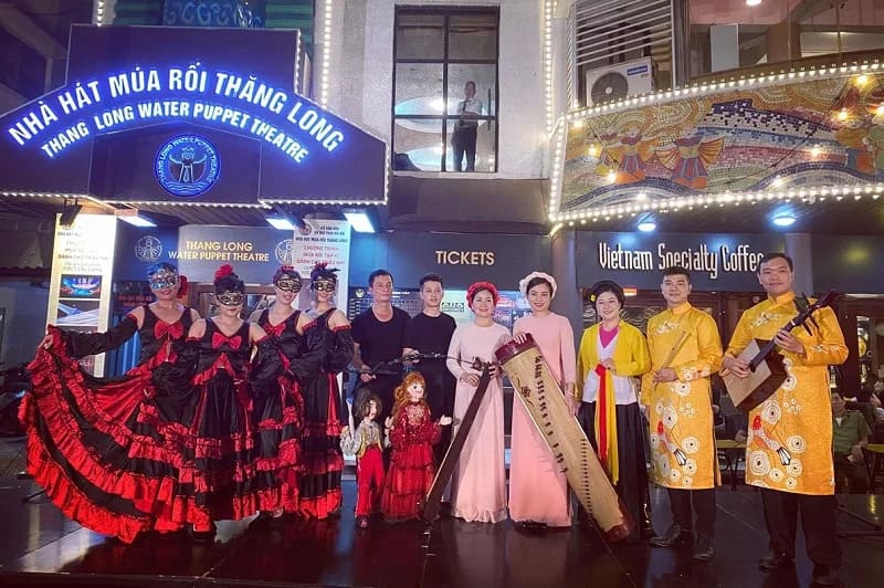 Traditional performers at Thang Long Water Puppet Theatre