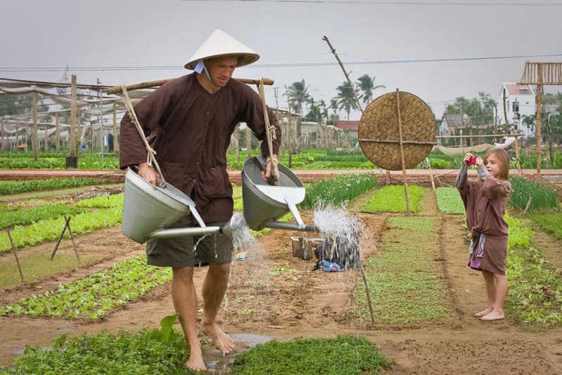 Trying traditional farming