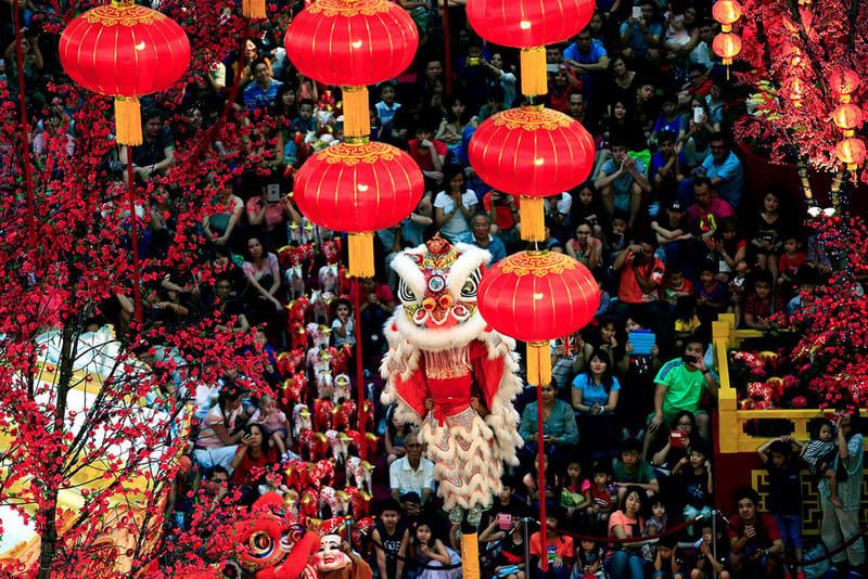 Lion dances performence