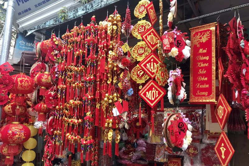 Red and gold decorations