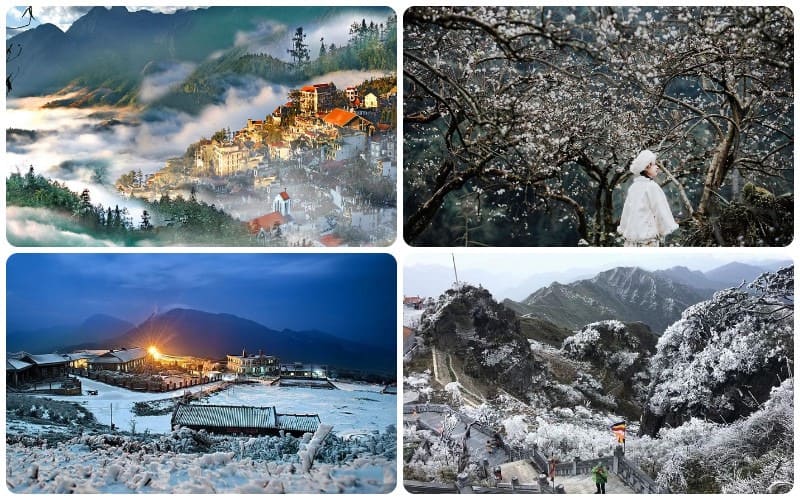 Snow-covered landscapes in Northern Vietnam