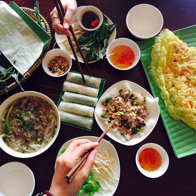 Traditional Pho, banh hoi and banh xeo