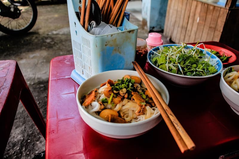 A bowl of local breakfast noodles