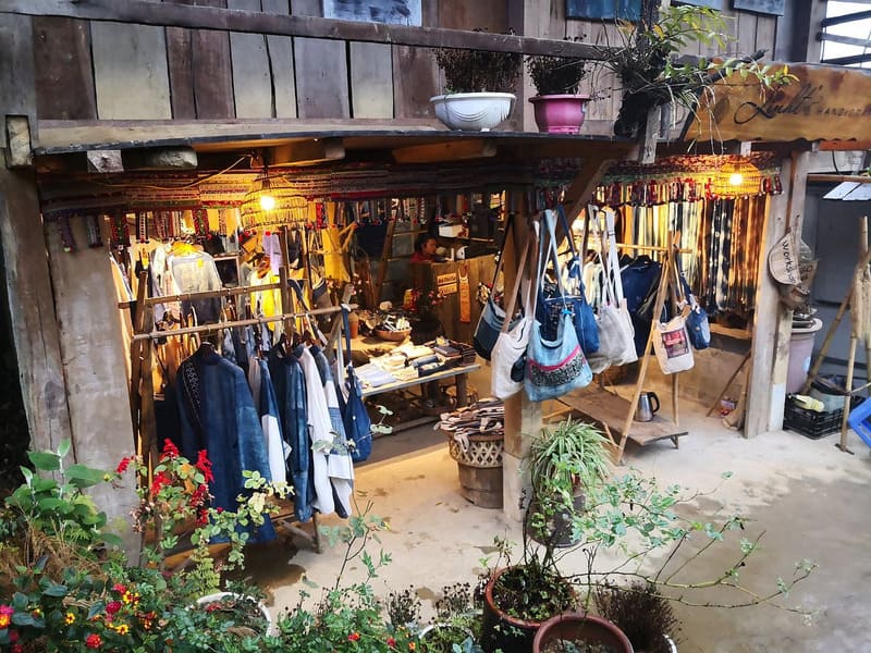 An indigo craft artisan’s shop