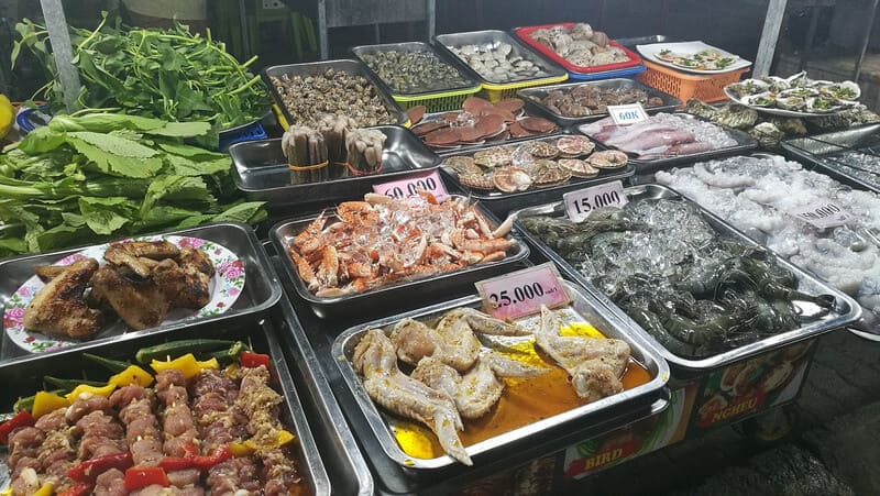 Seafood at a night market