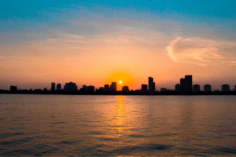 Sunset view of West Lake
